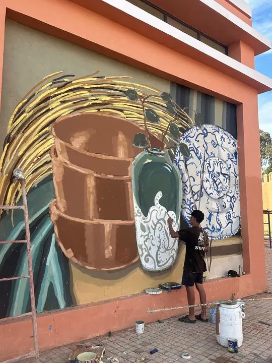 Fresque en cours — Yassin Boujghama