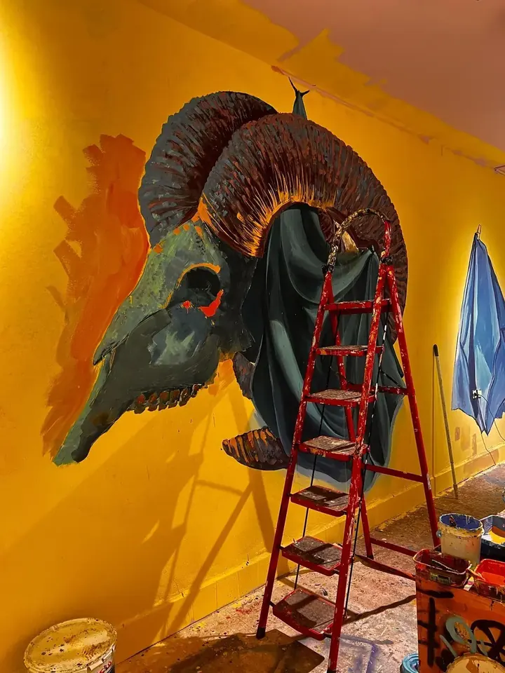 Mural in progress